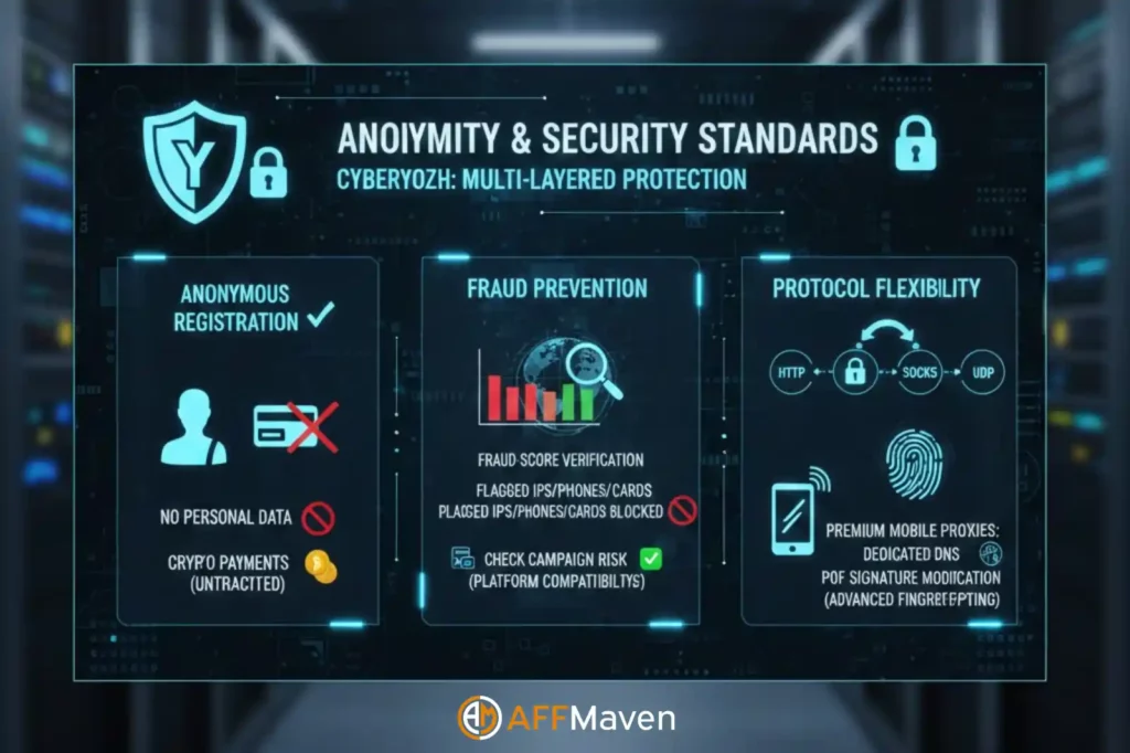 CyberYozh Review 2026: Mobile Proxies & Anti-Detect Features 13 CyberYozh Security and Privacy Standards