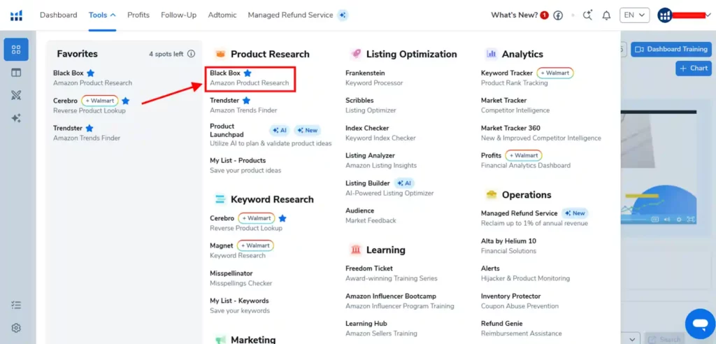 Helium 10 Review 2026: Ultimate Amazon Software (Why 9 Stars) 19 Helium 10 - Black Box