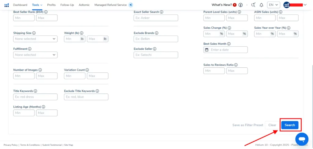 Helium 10 Review 2026: Ultimate Amazon Software (Why 9 Stars) 22 Helium 10 - Search