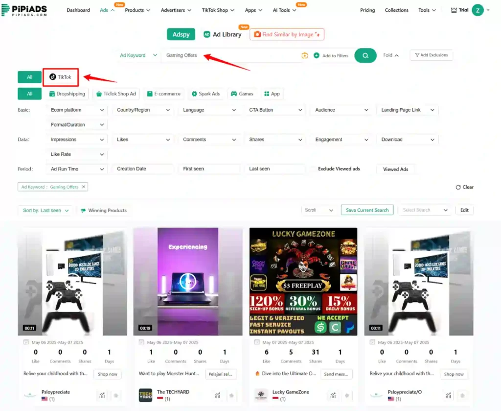 8 Most Profitable TikTok Niches PiPiADS Can Help You Crush 6 PiPiADS - Gaming-iGaming