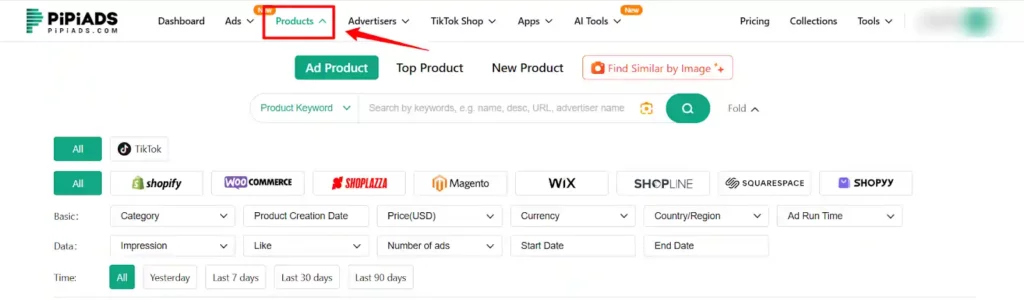 PiPiADS Data for TikTok: The E-commerce Scaling Cheat Code (2026) 4 Pipiads - Set Up Product Search Parameters