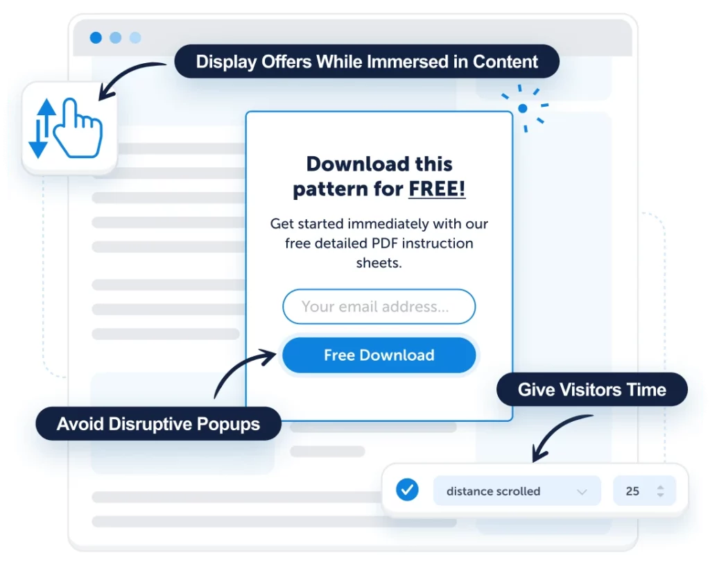 Affiliate Pop-Up Guide: Maximize Conversions in 2026 3 Scroll-triggered pop-up engaging readers at optimal page depth